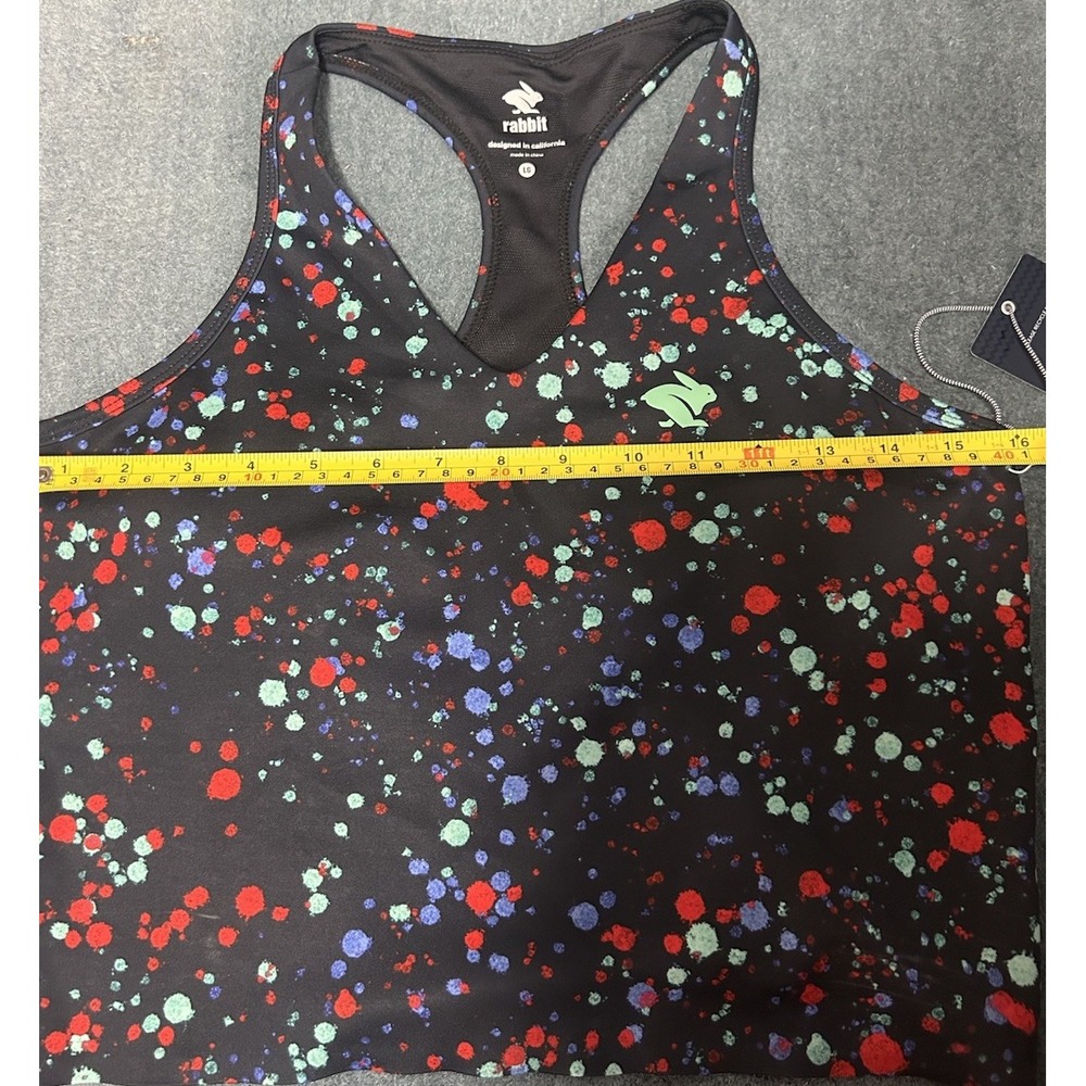 NEW Rabbit Running Go Time Crop Stretch Limo Splatter Women Large Workout Yoga - Picture 16 of 16